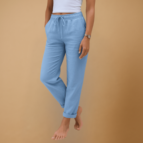 Premium damskie spodnie stretch z lnu – oddychające i lekkie