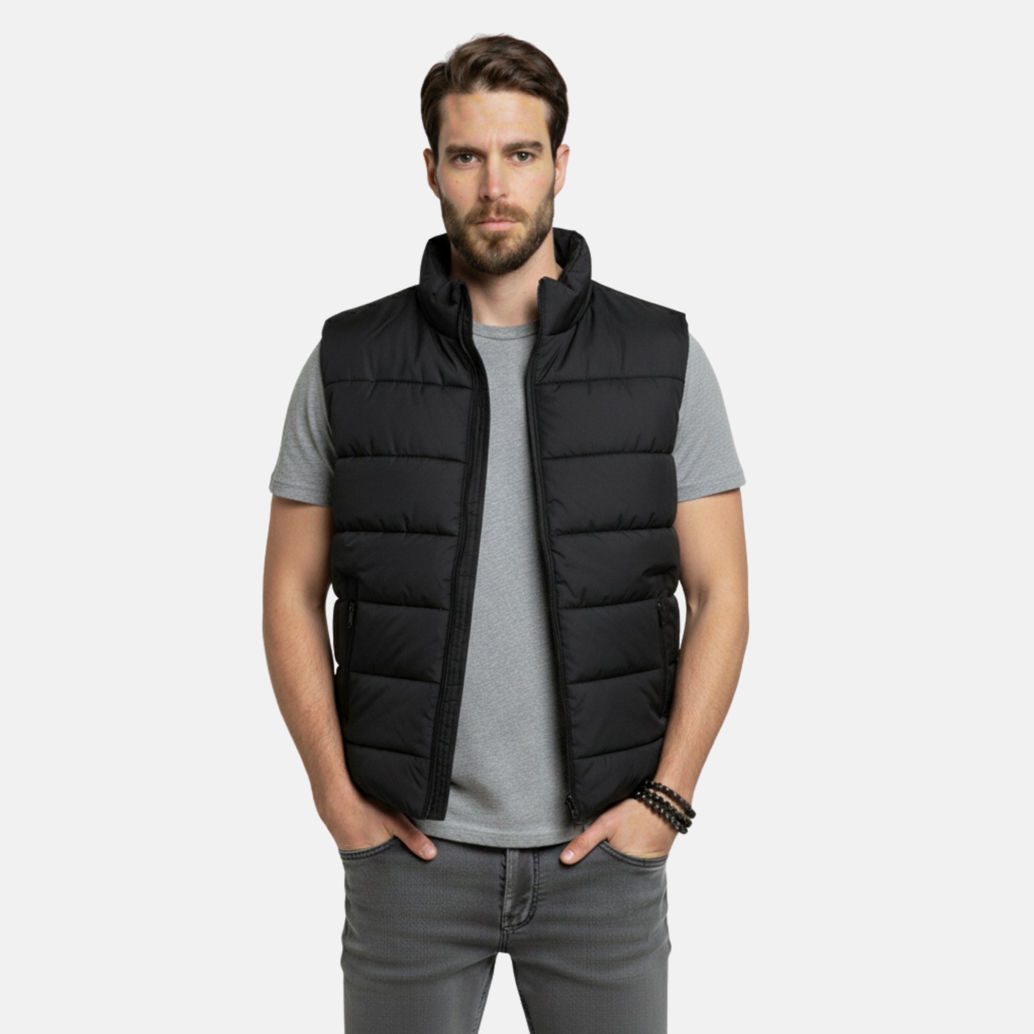 NolaKwin | Męska wodoodporna kamizelka ocieplana bez rękawów z zamkiem - doskonała na zimowe i jesienne dni