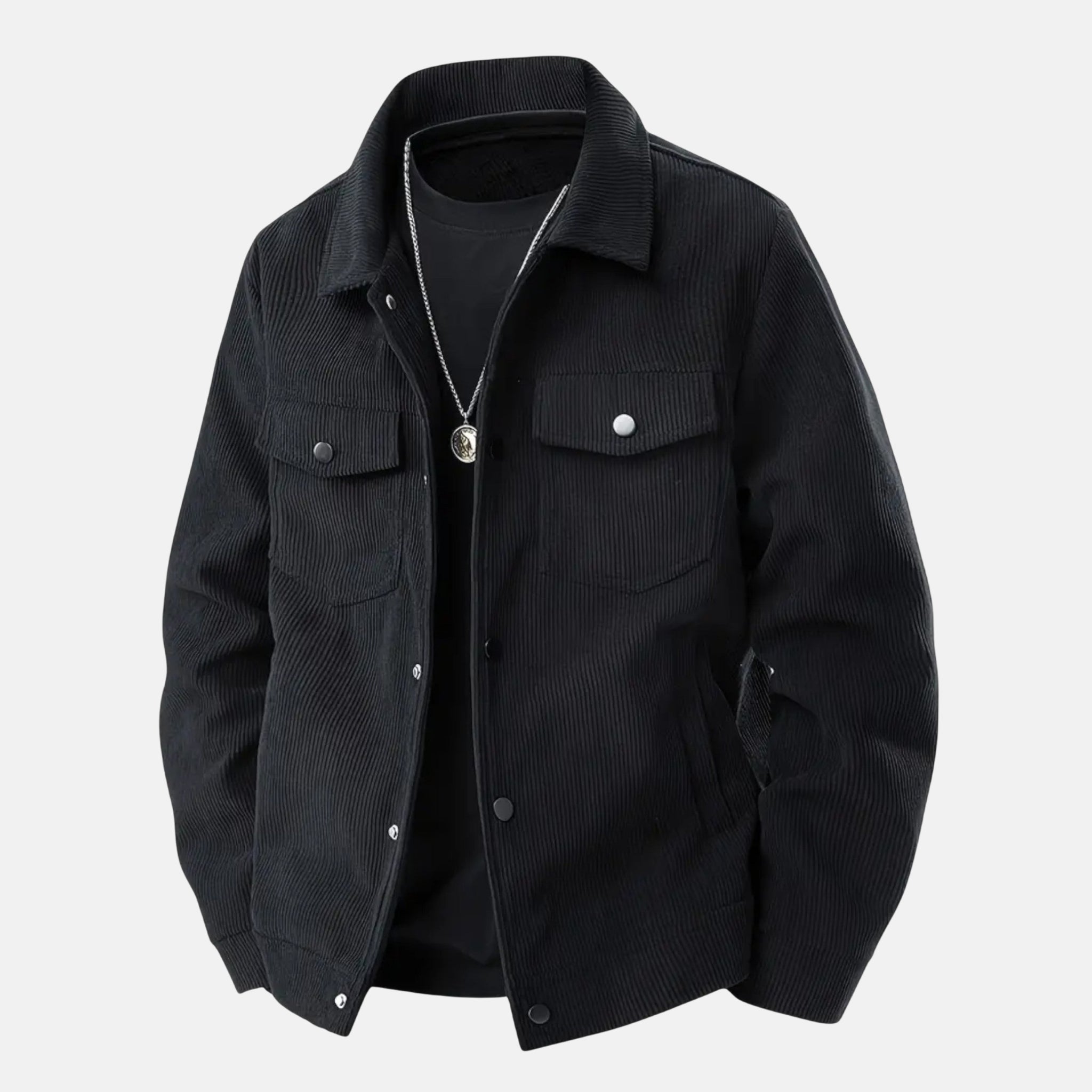 NolaKwin | Klasyczna męska kurtka z kordurowej tkaniny