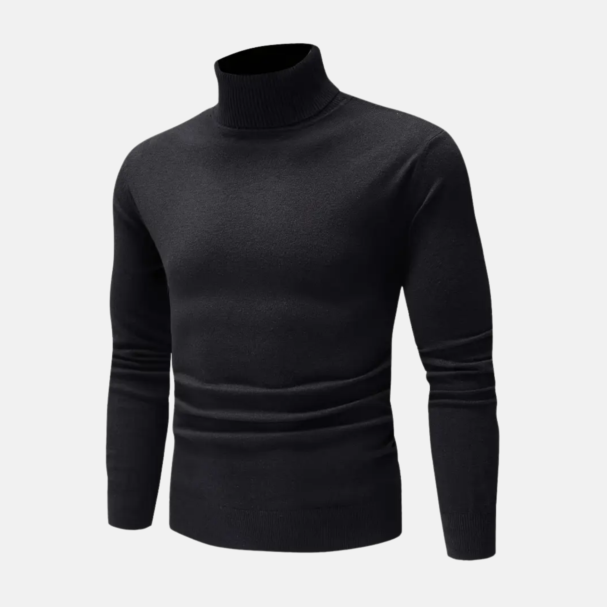 NolaKwin | Męskie T-shirty z Wysokim Kołnierzem - Gładkie, Slim Fit, Długie Rękawy