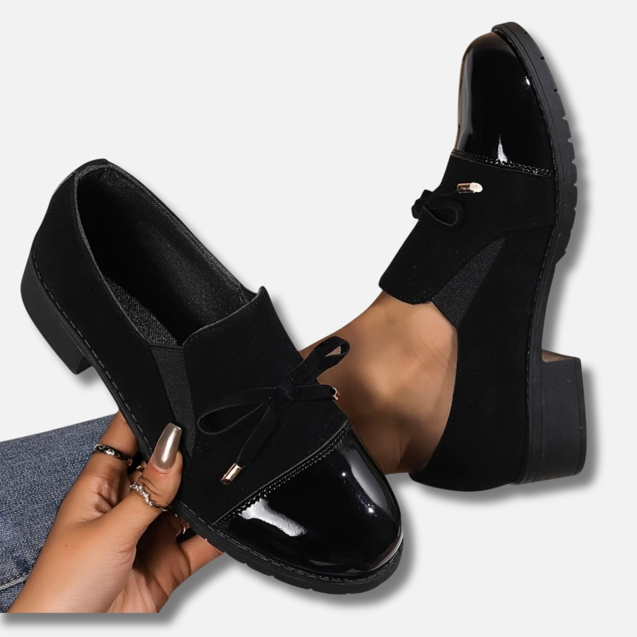 NolaKwin | Damskie Retro Mokasyny z Kokardą na Wytrzymałej Podeszwie