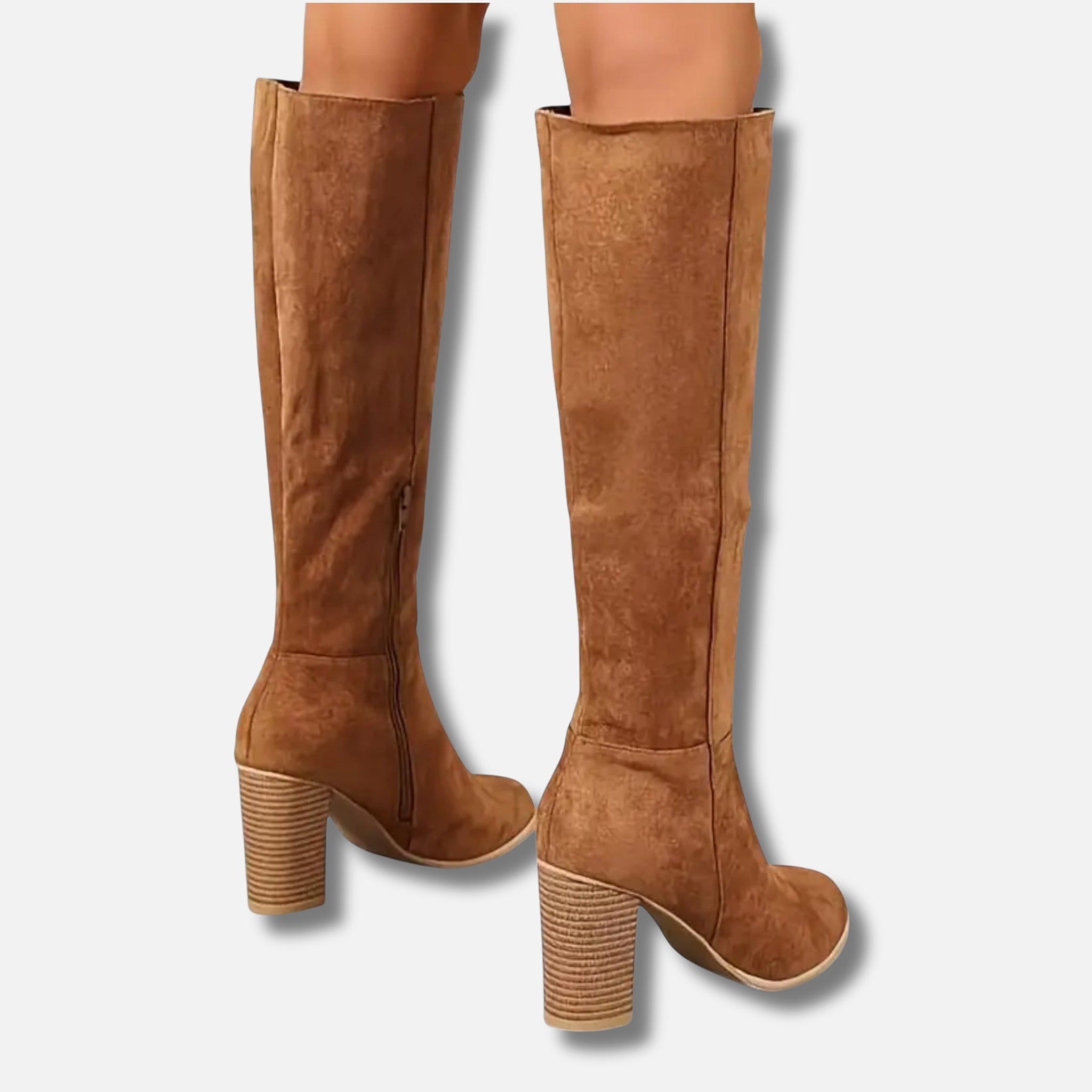 NolaKwin | Damskie Długie Botki – Elegancki Jeździecki Styl w Jasnobrązowym Kolorze