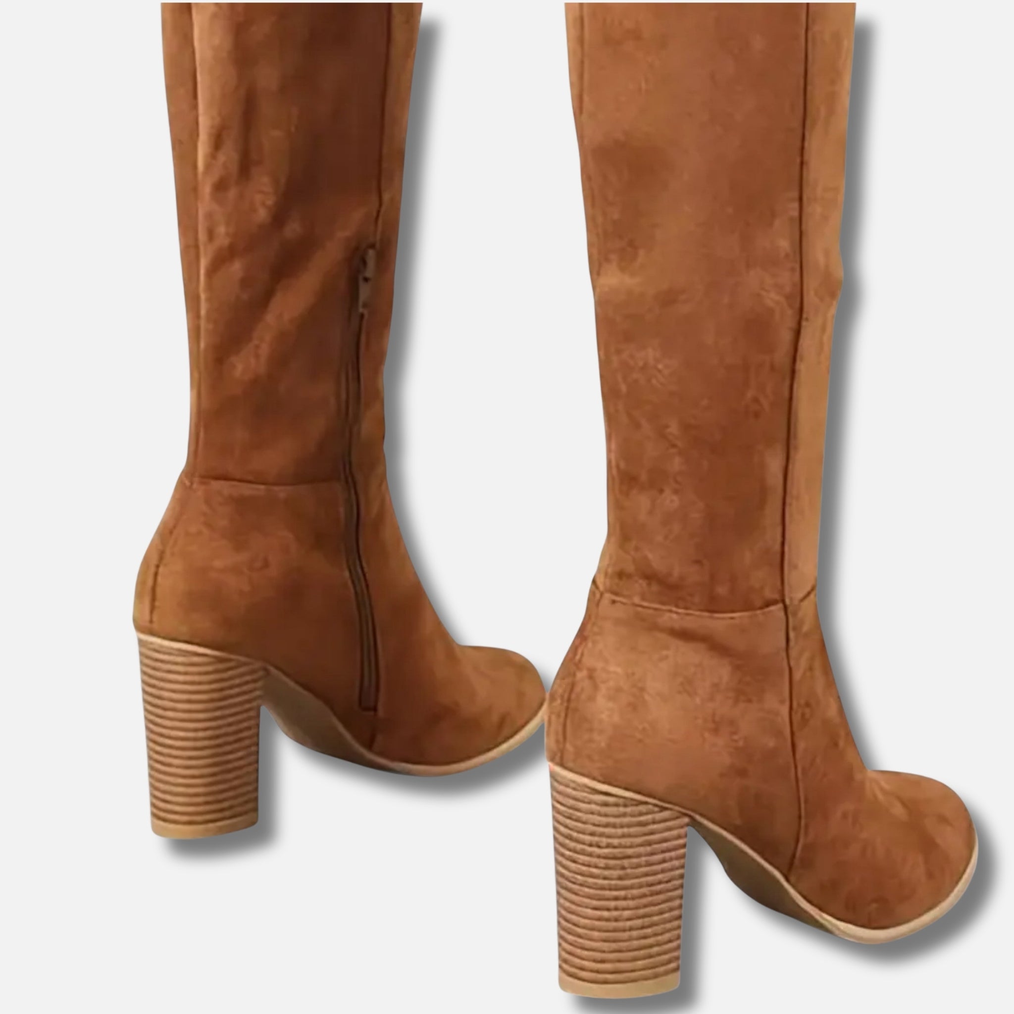 NolaKwin | Damskie Długie Botki – Elegancki Jeździecki Styl w Jasnobrązowym Kolorze