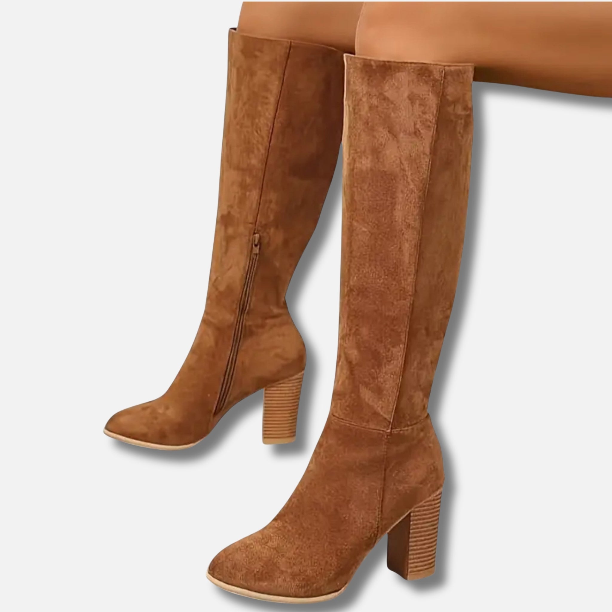 NolaKwin | Damskie Długie Botki – Elegancki Jeździecki Styl w Jasnobrązowym Kolorze
