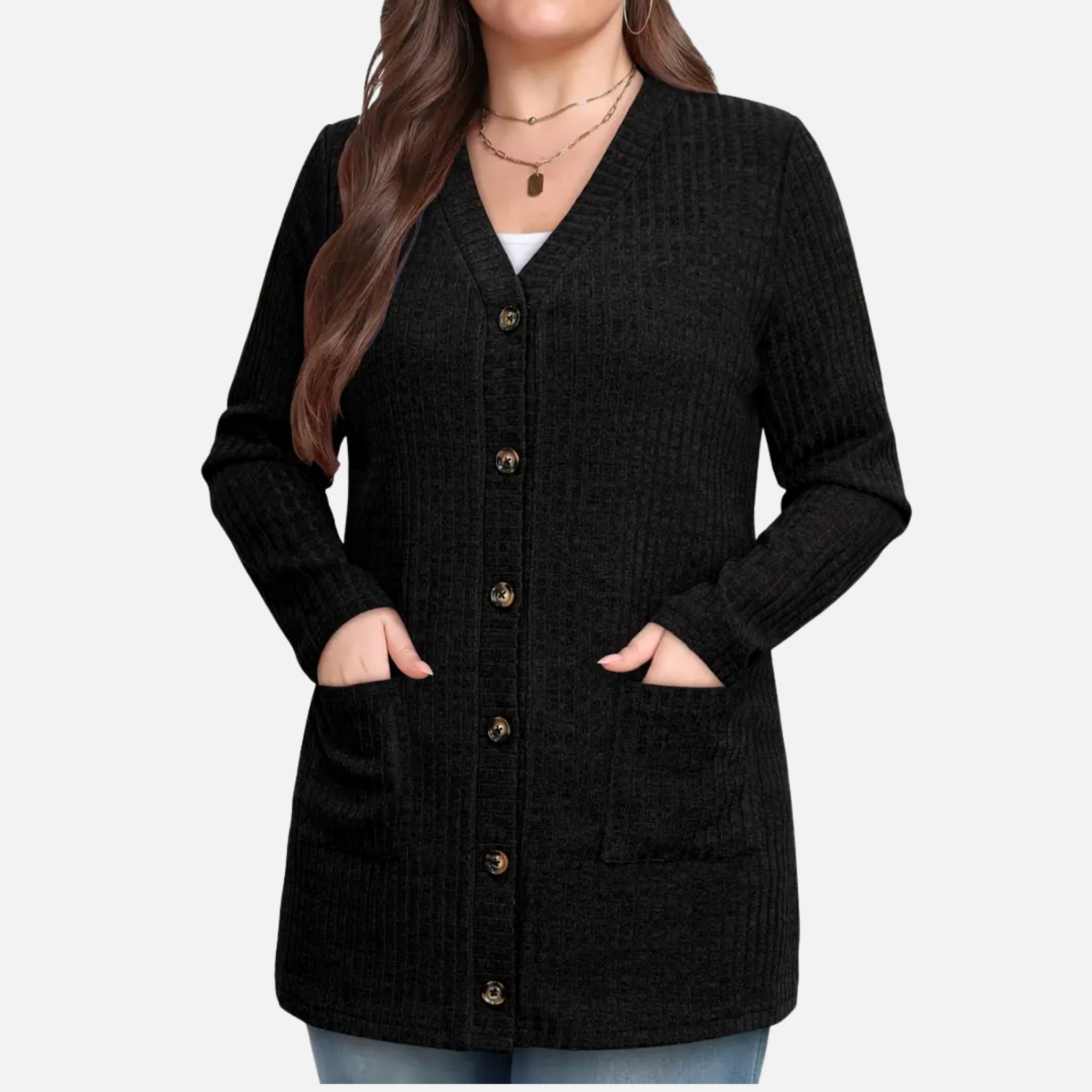 NolaKwin | Damski długi sweter z długim rękawem, otwarty, jednolity kolor – nowoczesny styl na jesień i zimę