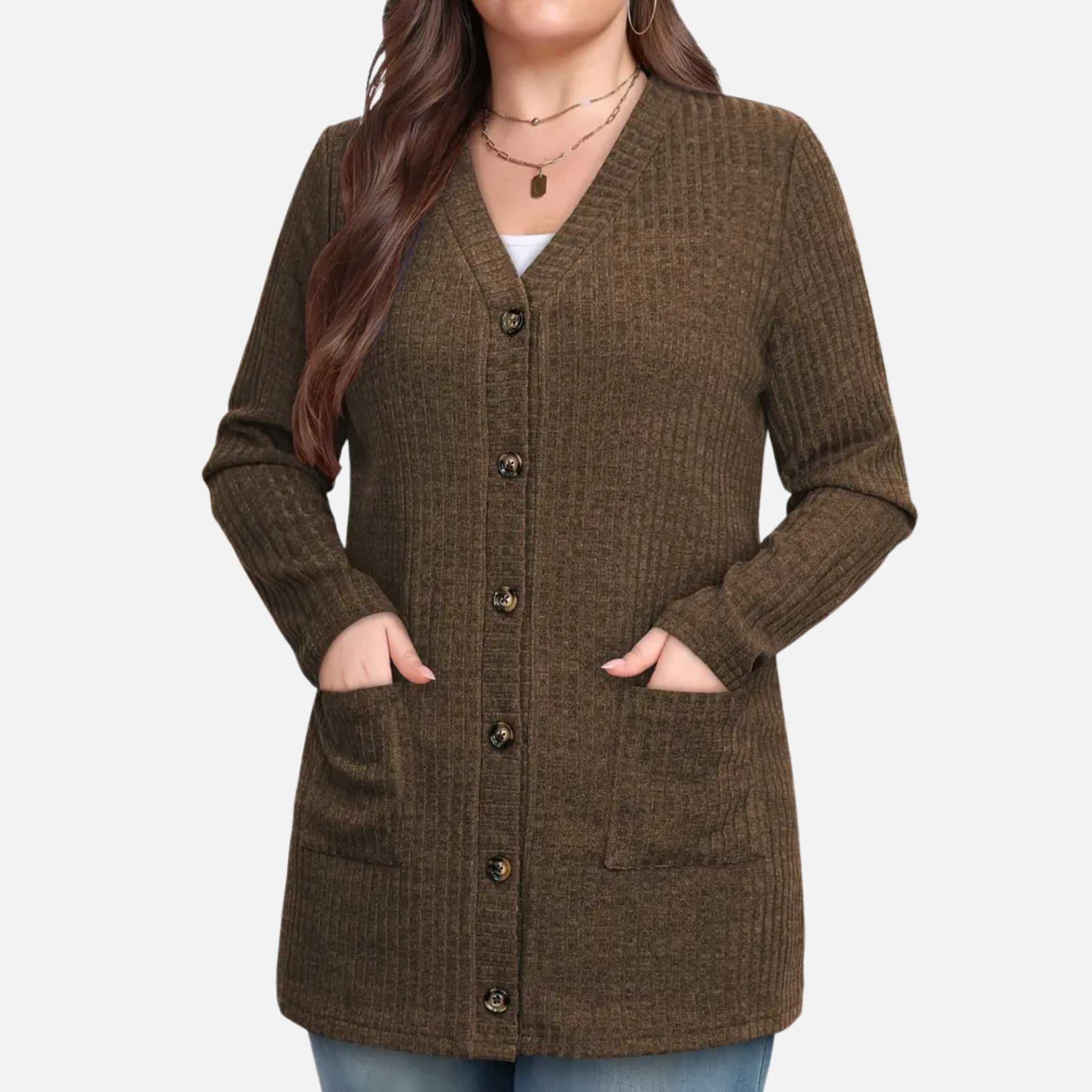 NolaKwin | Damski długi sweter z długim rękawem, otwarty, jednolity kolor – nowoczesny styl na jesień i zimę