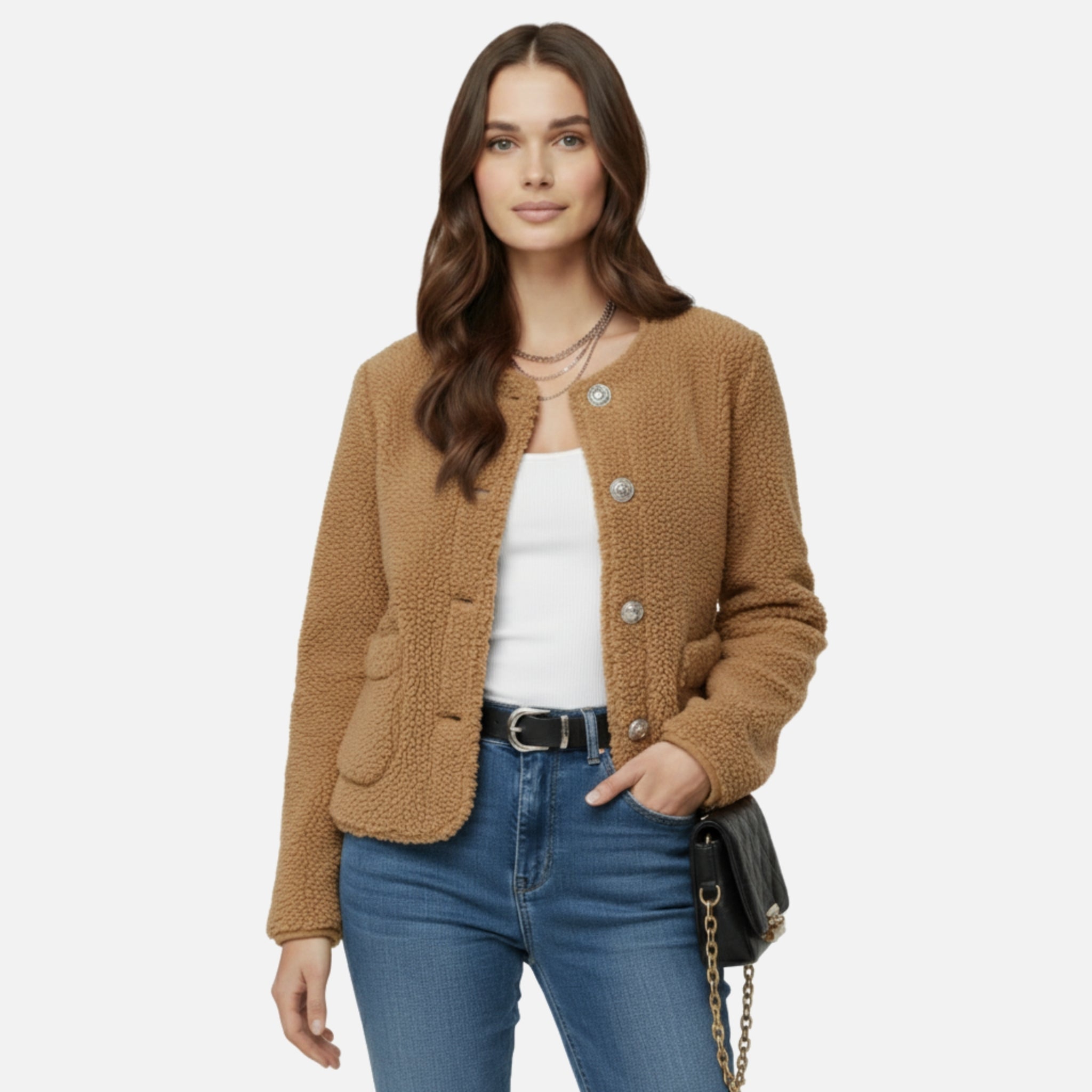 NolaKwin | Kurtka na jesień-zimę dla kobiet w rozmiarze plus - Stylowy jednolity kolor, nowoczesny design