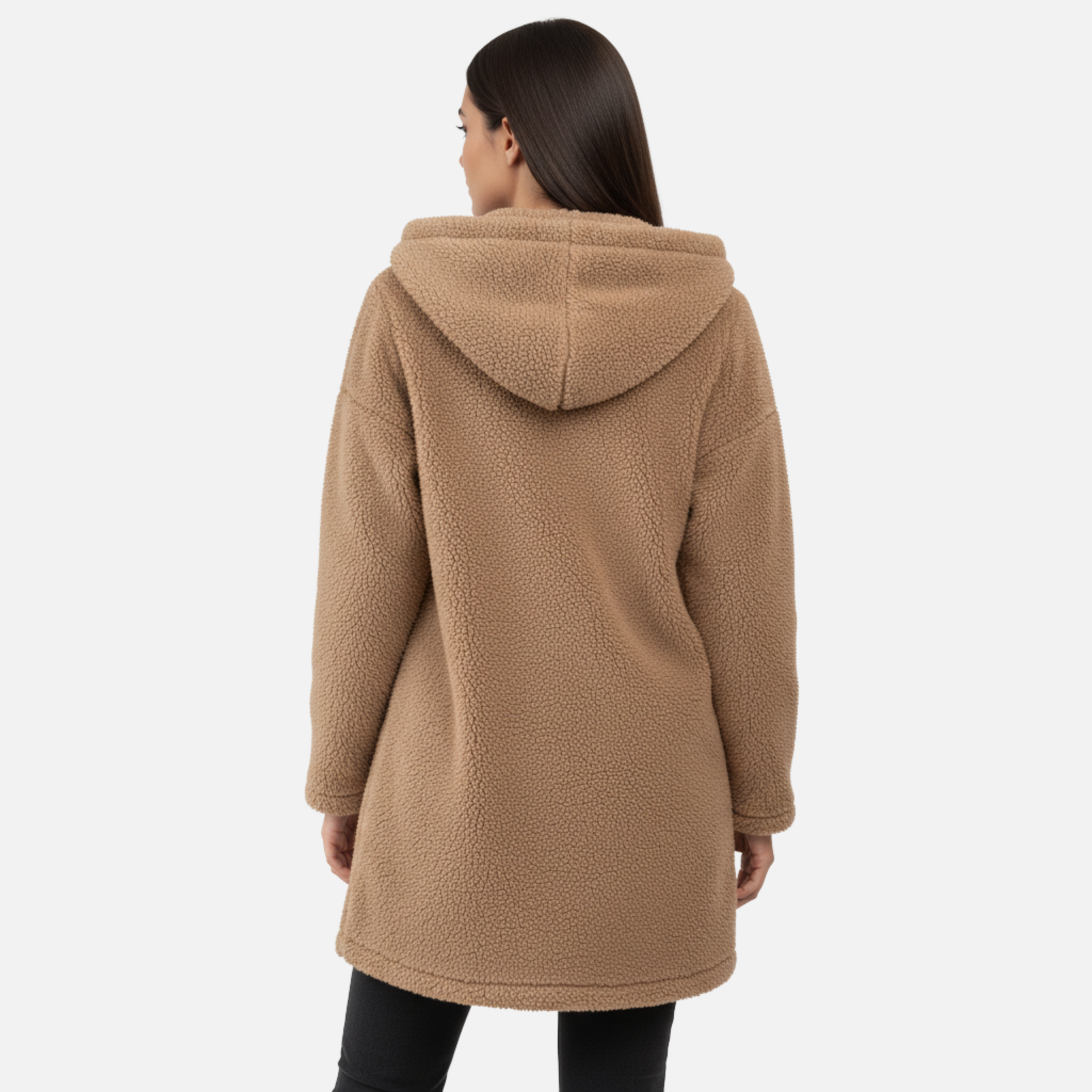 NolaKwin |  Damska Kurtka z Kapturem, Zamek, Długi Rękaw, Idealna na Jesień i Zimę, Bawełniany