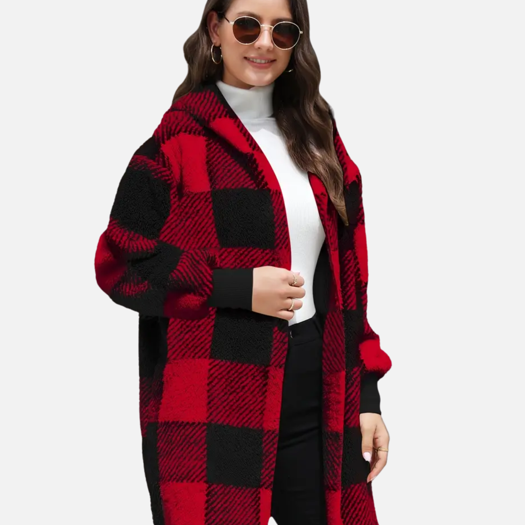 NolaKwin | Kobieca pluszowa kurtka zapinana na guziki z długim rękawem