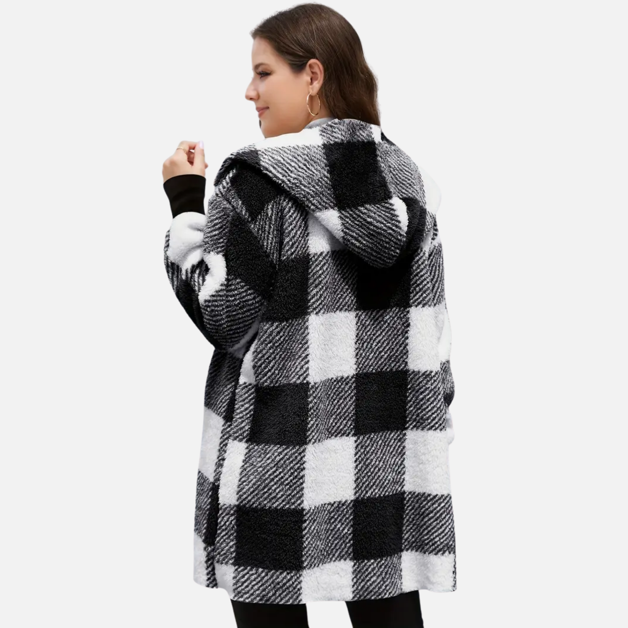 NolaKwin | Kobieca pluszowa kurtka zapinana na guziki z długim rękawem