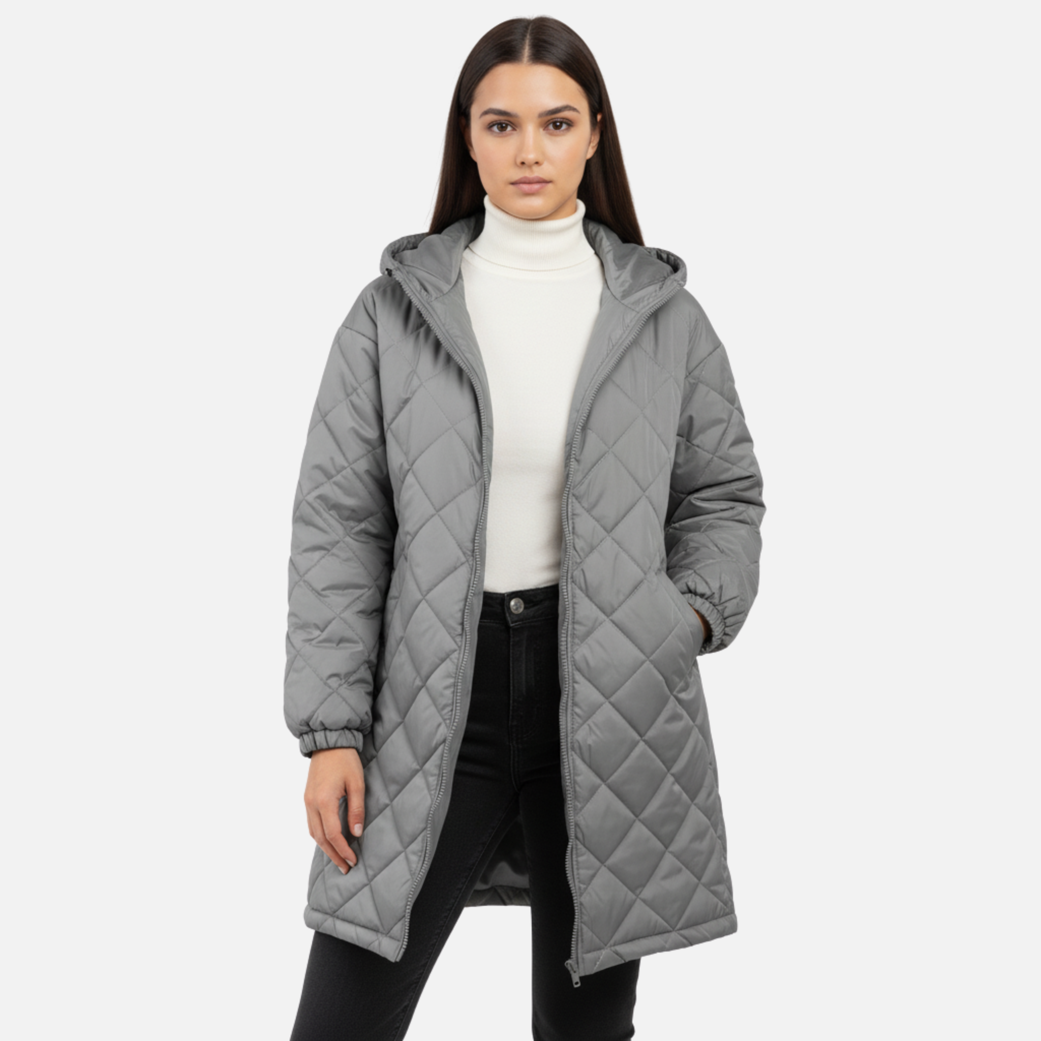 NolaKwin | Kobieca Zimowa Kurtka z Kapturem - Ciepła Parka z Wełnianą Izolacją