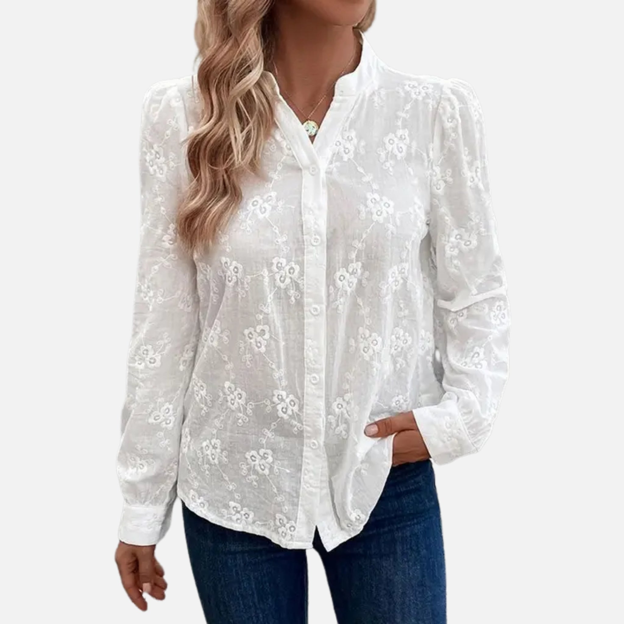 NolaKwin | Stylowa bluzka z kwiatowymi haftami