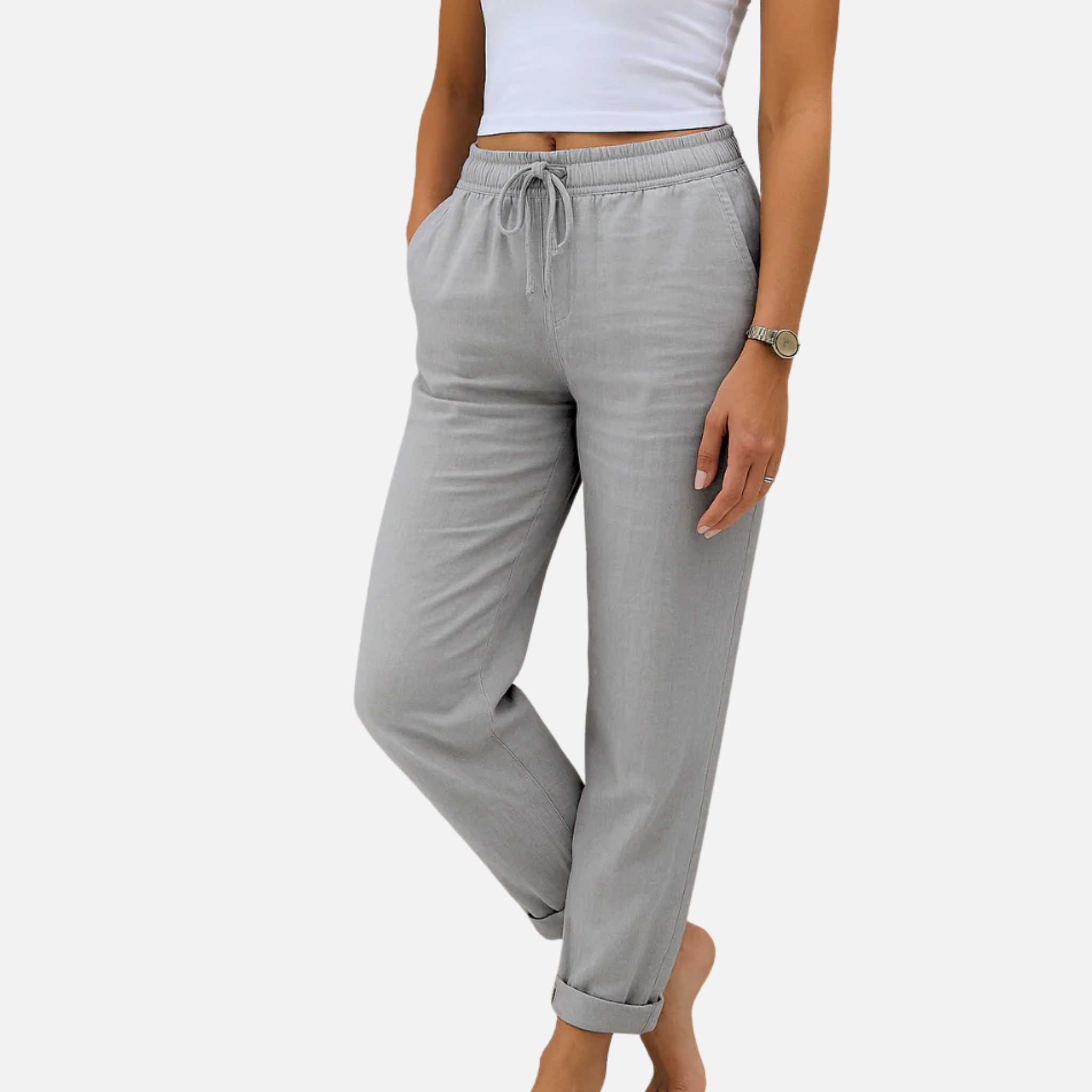 NolaKwin | Premium damskie spodnie stretch z lnu – oddychające i lekkie