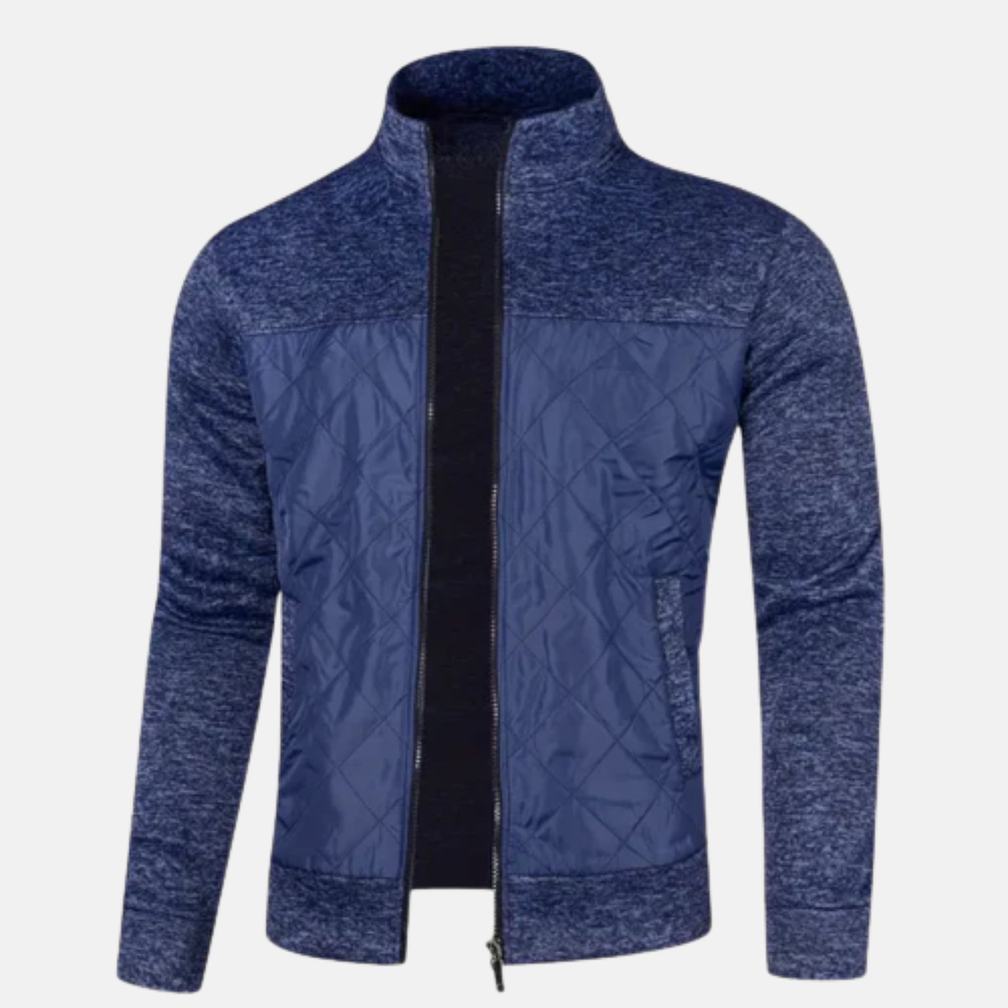 NolaKwin | Męski Zimowy Sweter - Przytulna Kurtka z Zamkiem i Stojącym Kołnierzem