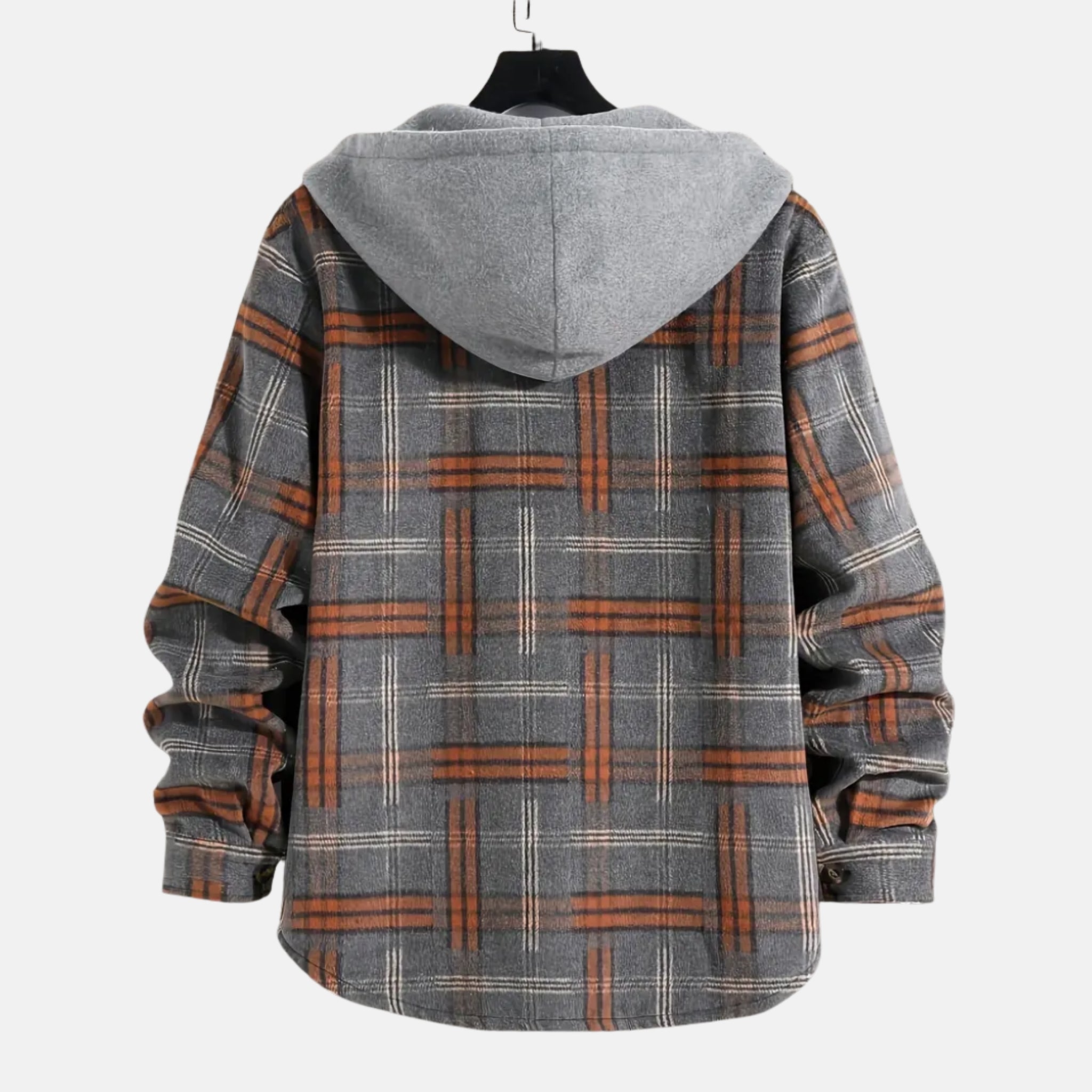 NolaKwin | Męska Koszula w Kratę z Długim Rękawem, Jesienny Trend, Kardigan z Kapturem, Styl Casual