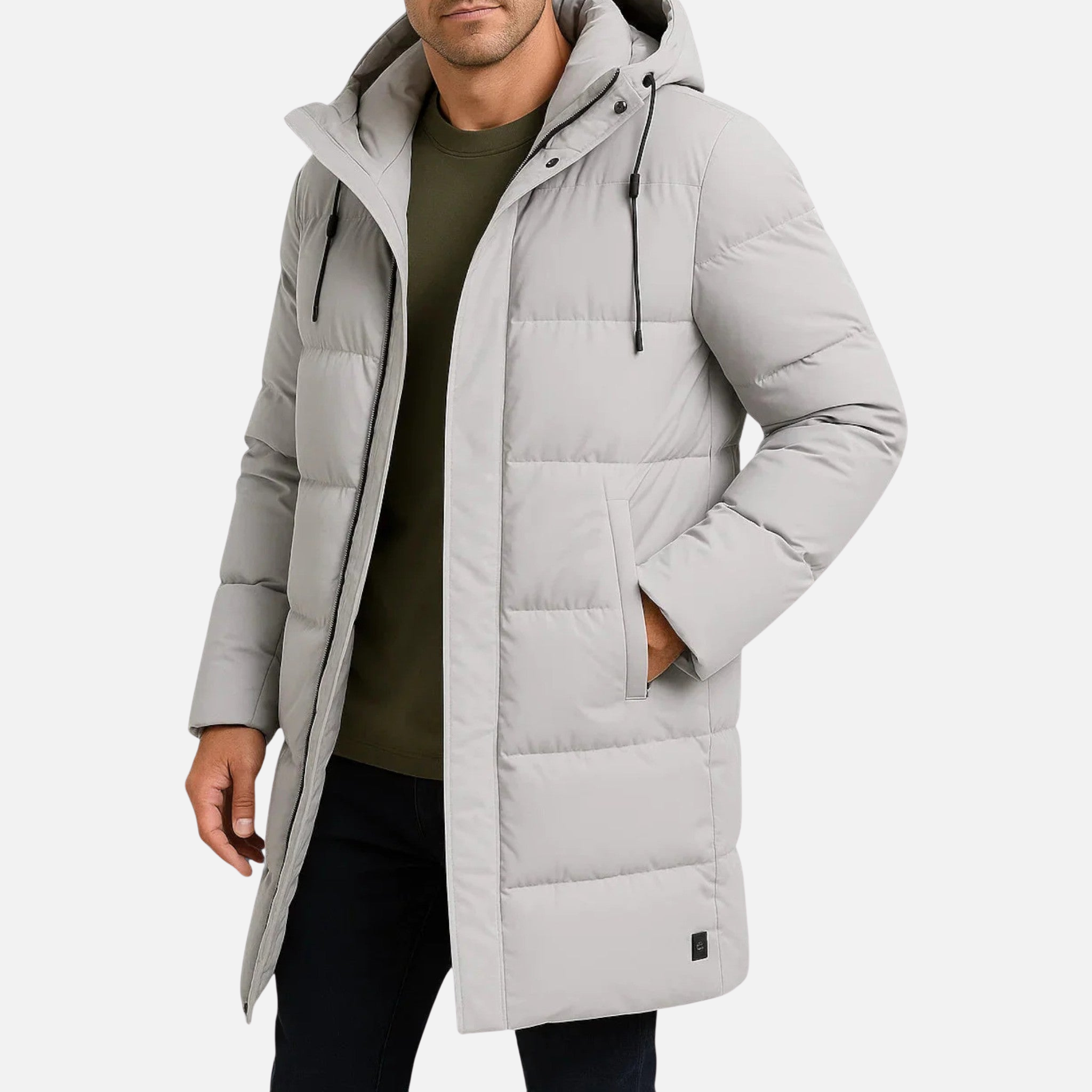 NolaKwin | Męska wodoodporna czarna kurtka puchowa na zimę