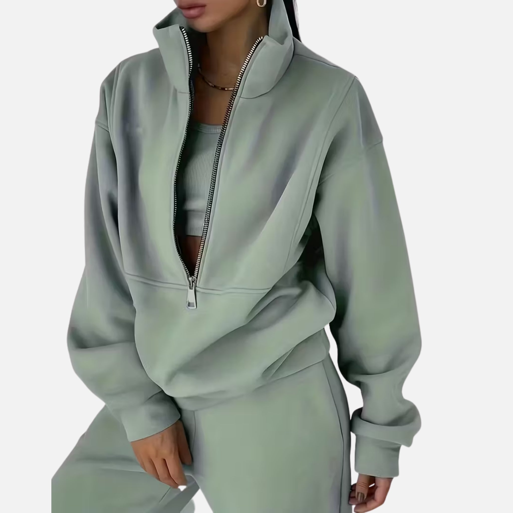 NolaKwin | Damski Zestaw Dwuczęściowy: Grubszy Fleece w Casualowym Stylu