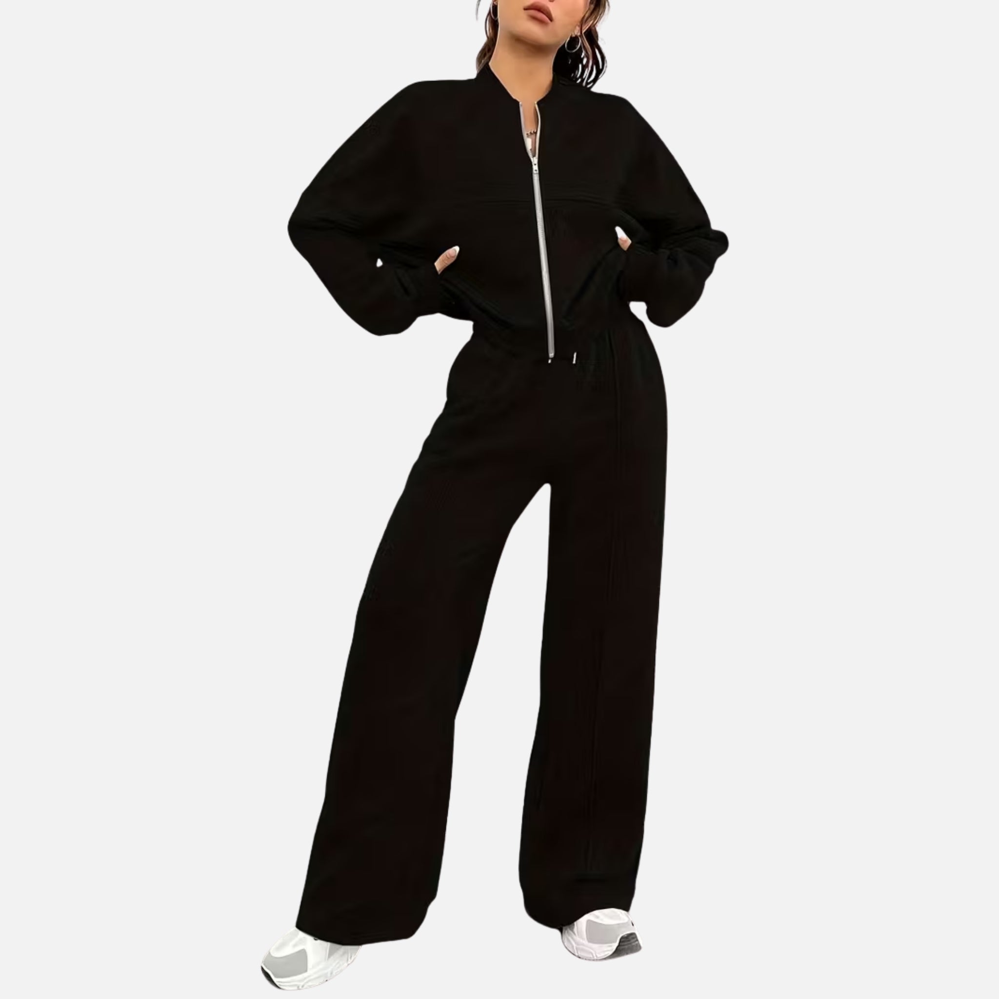 NolaKwin | Damski Zestaw Dwuczęściowy: Grubszy Fleece w Casualowym Stylu