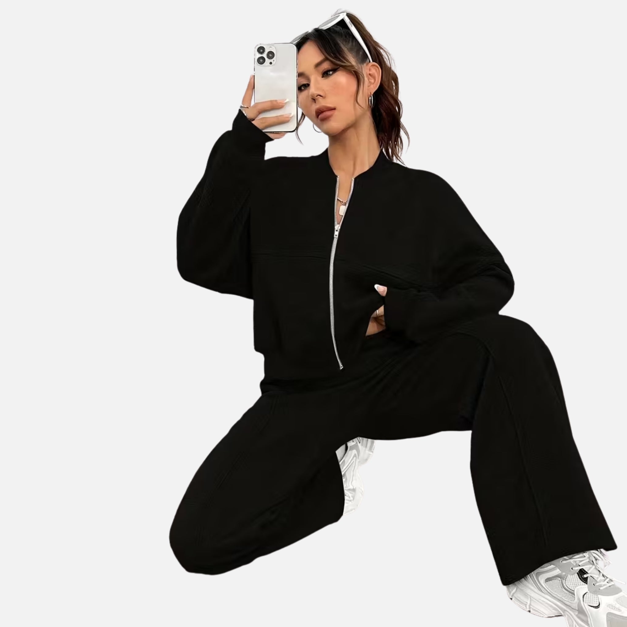 NolaKwin | Damski Zestaw Dwuczęściowy: Grubszy Fleece w Casualowym Stylu