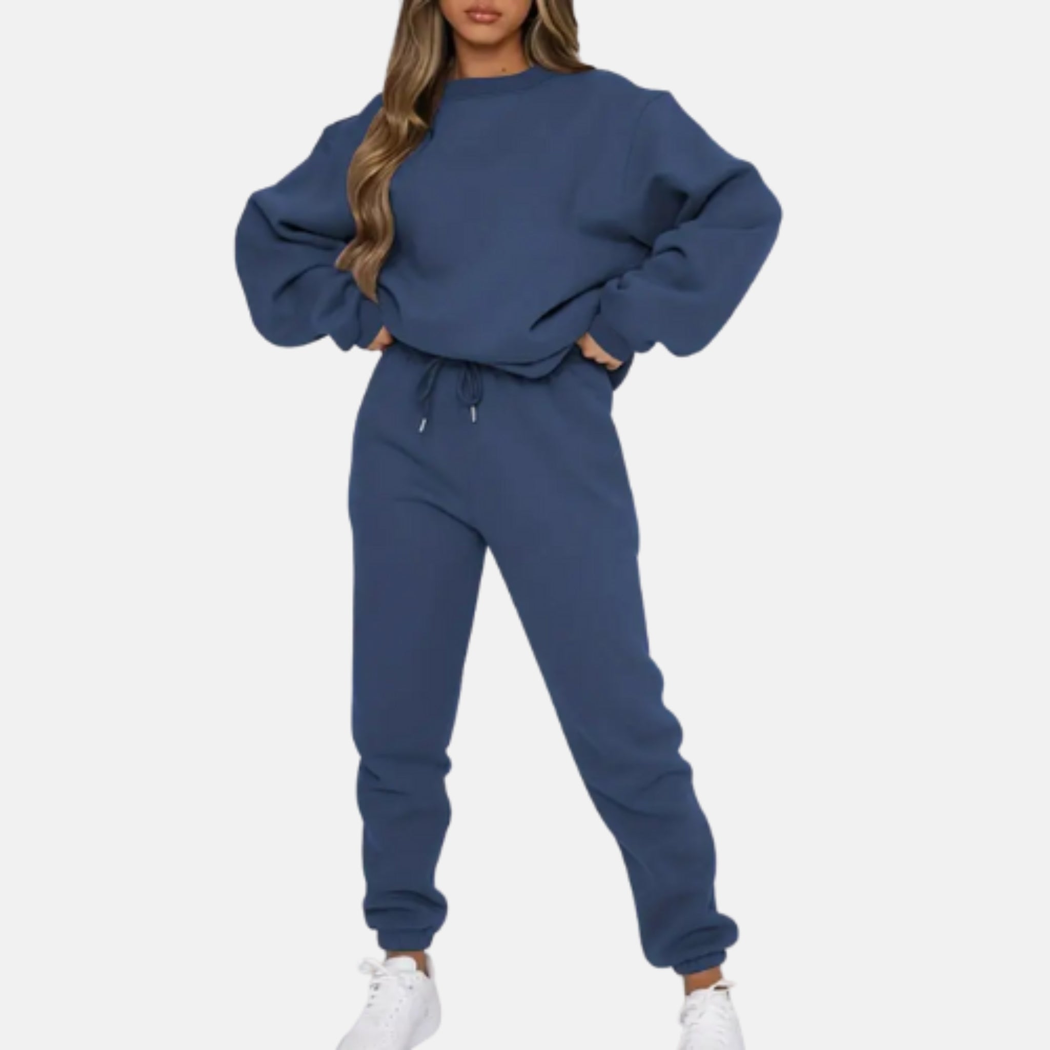 NolaKwin | Damski luźny zestaw casualowy o wysokiej elastyczności, 2-częściowy