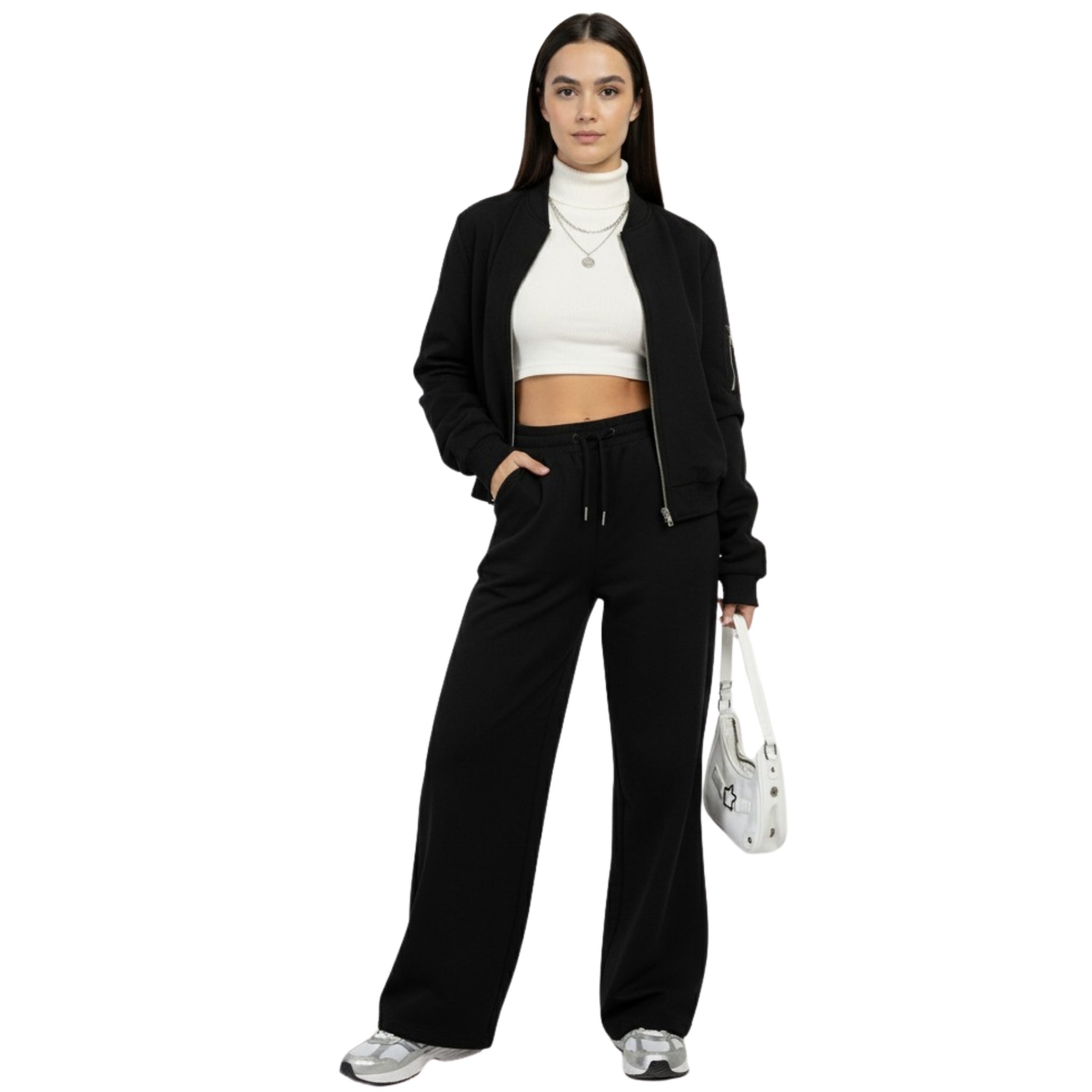 NolaKwin | Damski Zestaw Dwuczęściowy: Grubszy Fleece w Casualowym Stylu