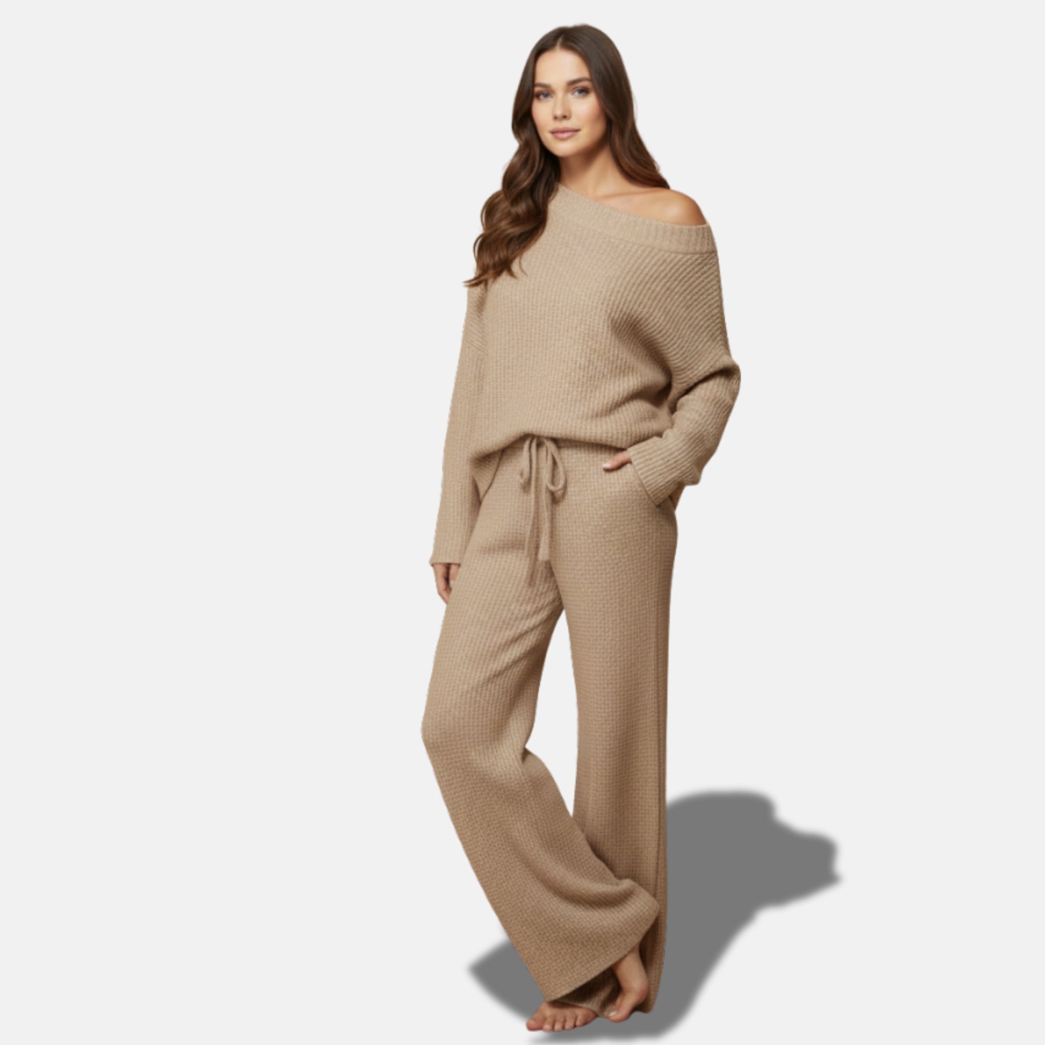 NolaKwin | Dwuczęściowy zestaw z wysokim stanem i długim rękawem